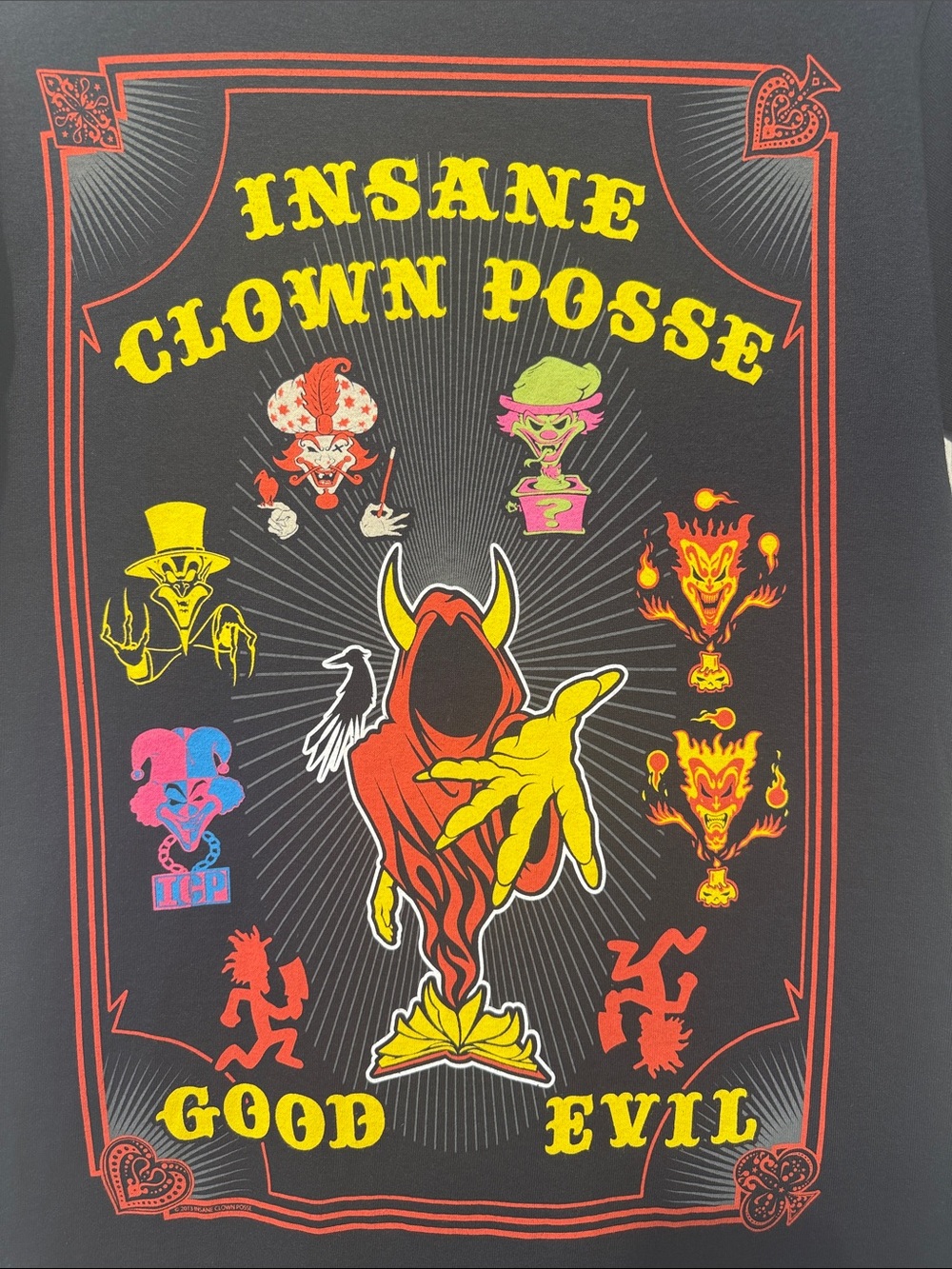 Insane Clown Posse Black Graphic Short Sleeve Tee - Yellow Red Multicolor